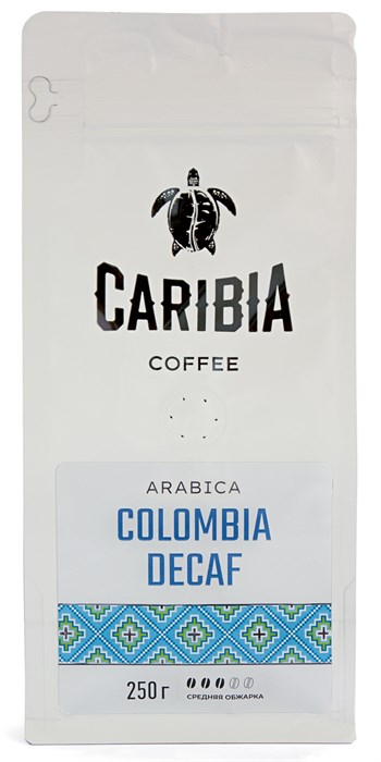 Кофе жареный в зернах CARIBIA Arabica Colombia Decaf, 250г 4627186443653 - фото 11636