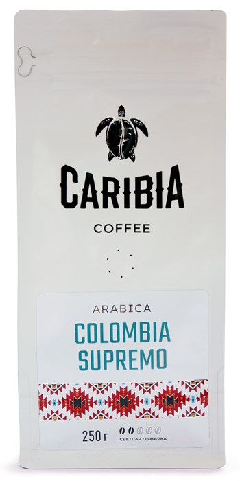 Кофе жареный в зернах CARIBIA Arabica Colombia Supremo, 250г - фото 11666
