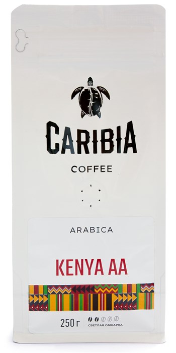 Кофе жареный в зернах CARIBIA Arabica Kenia AA, 250г - фото 11674