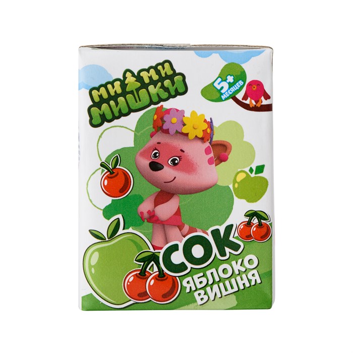 Сок яблочно-вишневый осветленный  для питания детей раннего возраста,  0,2л. «Ми-ми-мишки» - фото 11766