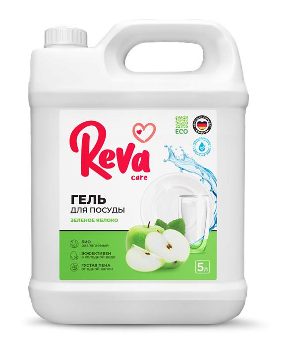Средство для мытья посуды Reva Care с ароматом «Яблоко», 5 л - фото 11802
