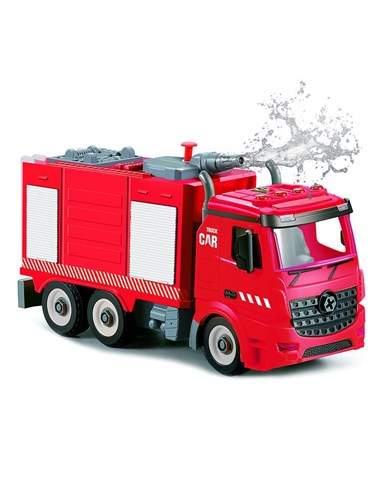 Пожарная машина-конструктор, фрикционная, свет, звук, вода, 1:12 30см Funky toys FT61115 - фото 7658