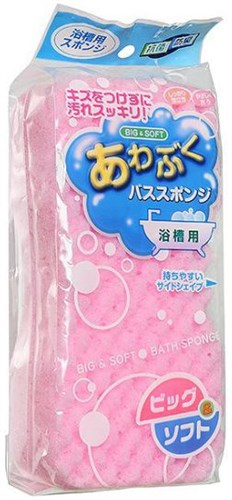 Губка для чистки ванн большая розовая, 1 шт Okazaki - фото 8921