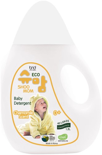 Shoomom baby detergent Chamomile 1,3L Эко гель для стирки детского белья с ароматом ромашки B&D - фото 9158