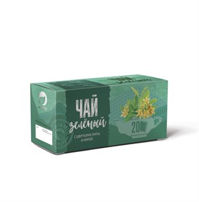 Чай зелёный с липой и мятой, 20 фильтр-пакетов по 1,5 г