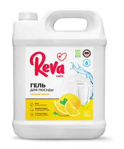 Средство для мытья посуды Reva Care с ароматом «Лимон», 5 л