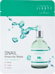 Premium Jigott&La Miso Ампульная маска с муцином улитки 27мл